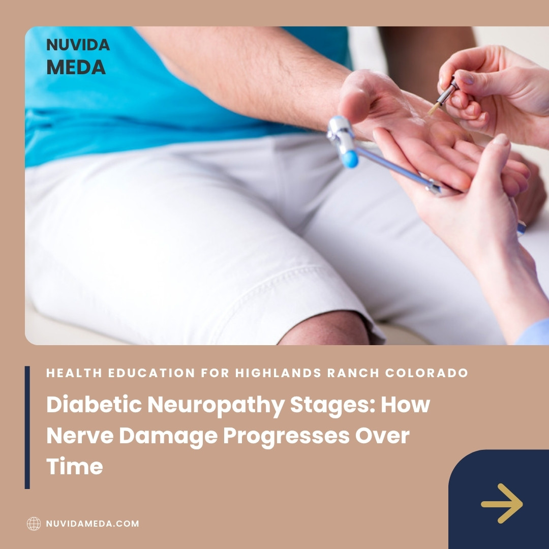 Diabetic neuropathy stages: nerve sensation testing at NuVida Medical and Aesthetics in Highlands Ranch
